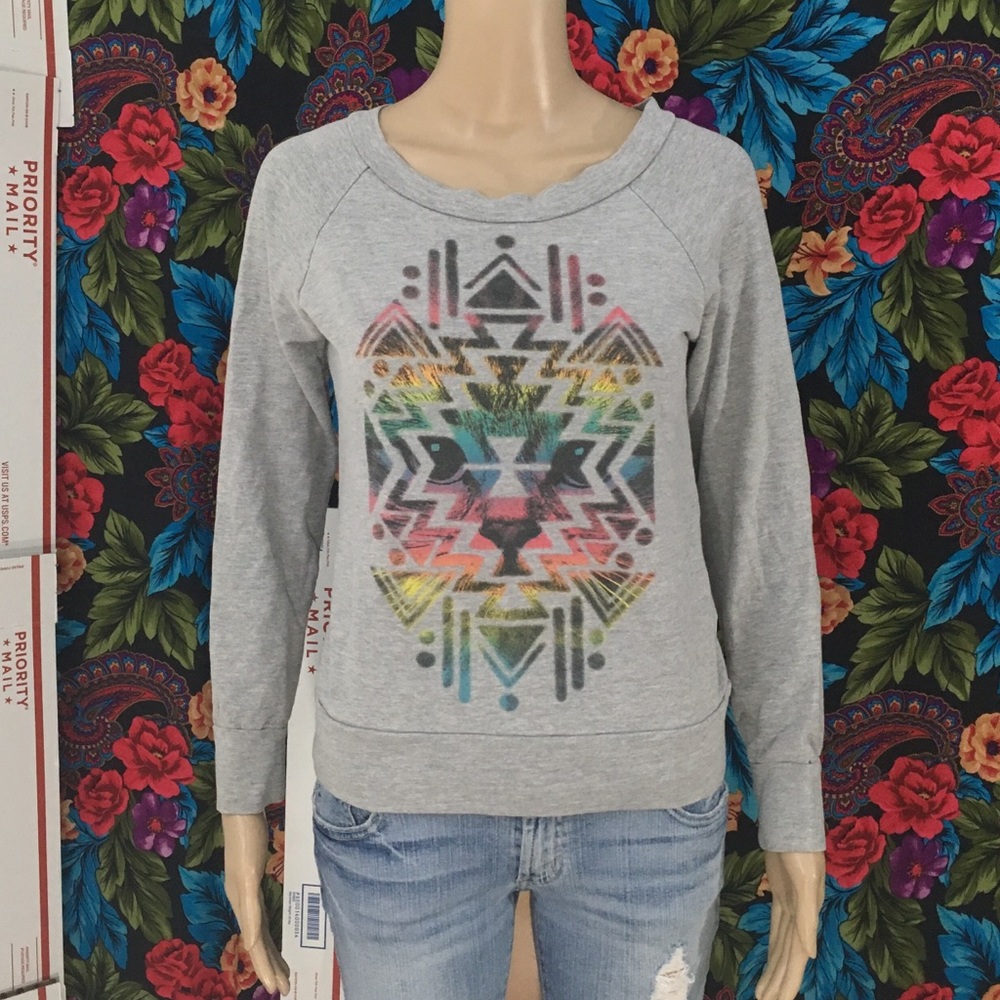 WOMEN’S KITTY CAT SHIRT LONG SLEEVE TOP SIZE XS LIGHTWEIGHT PULLOVER XSMALL